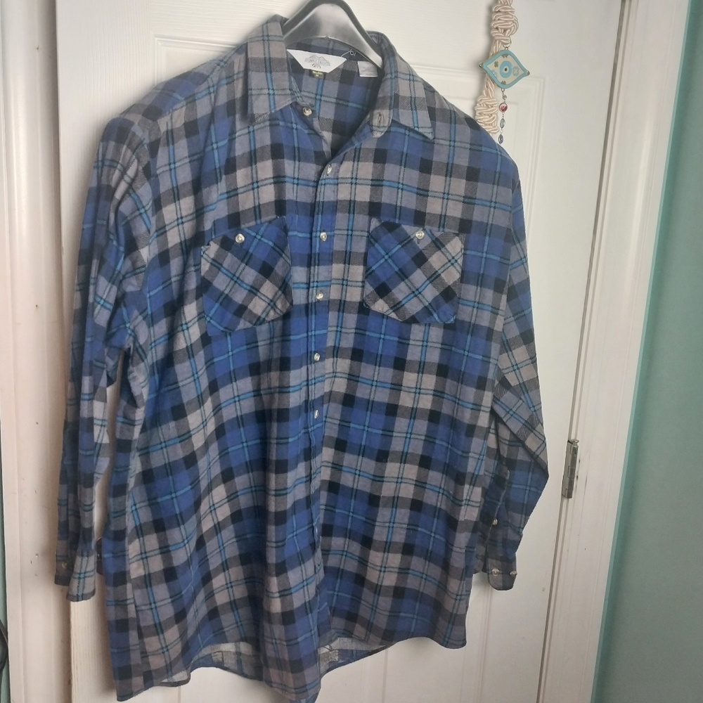 Vintage oversized cotton men's flannel tallman 2x